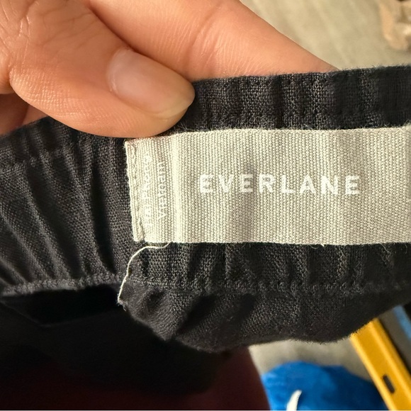 EVERLANE The Linen Picnic Jumpsuit Black Sleeveless Button-Up Size 8 - Picture 10 of 12